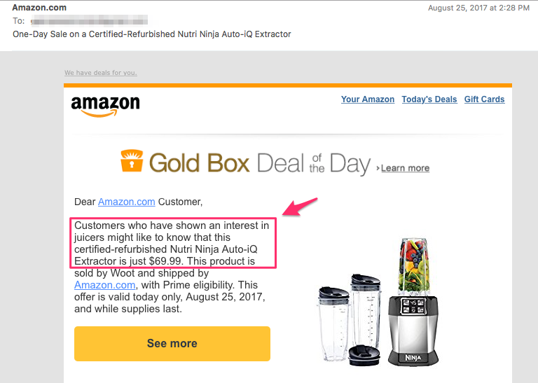 posílání emailů ke zvýšení retence zákazníků, ukázka Inspishop