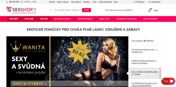 nový e-shop pro sexshop.cz na platformě Inspishop